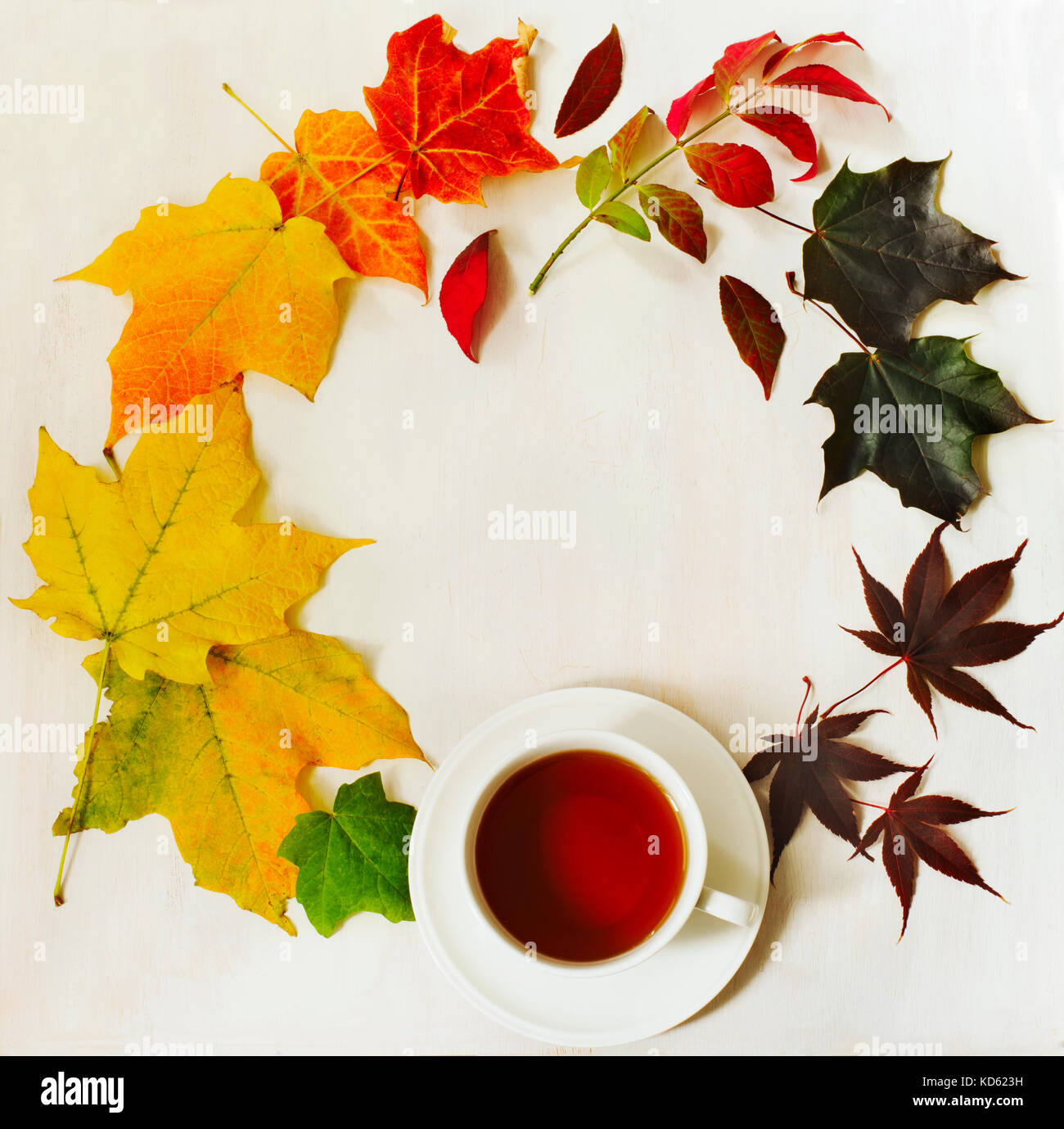 Crepes con banana caramellata, vista dall'alto, copia spazio per il testo Foto Stock