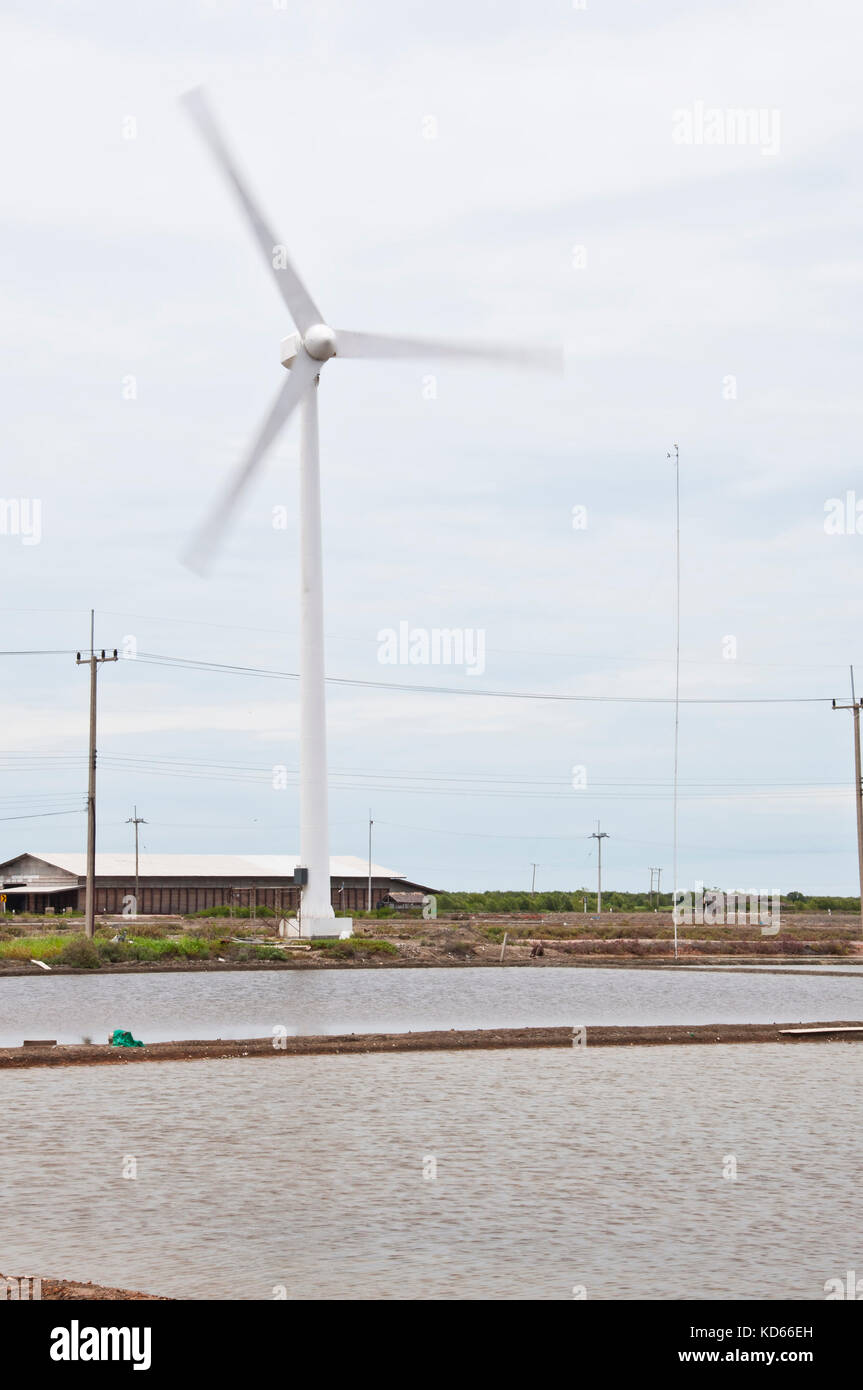 Mulino a vento generatore elettrico per energia verde. Foto Stock