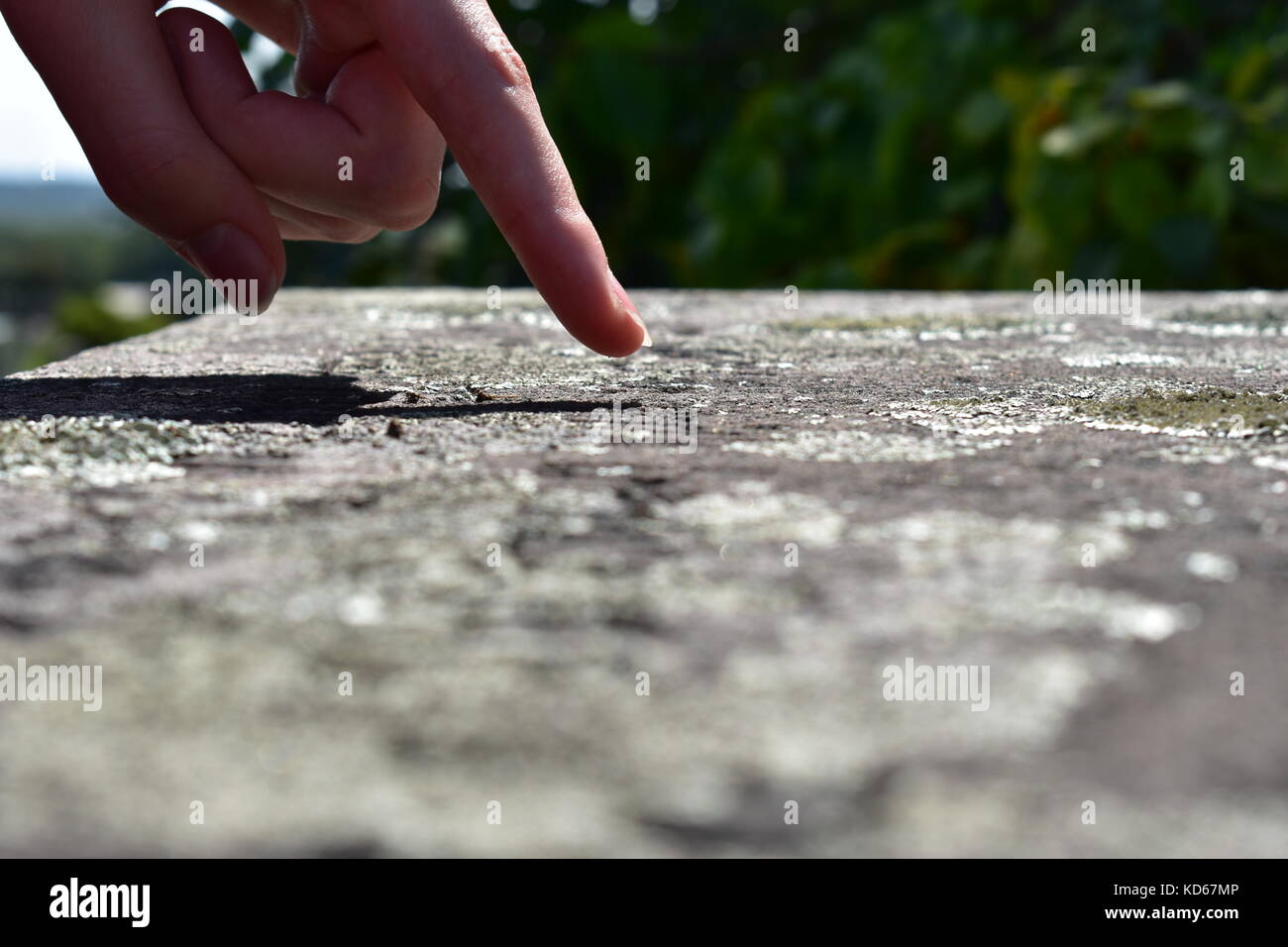 Dito così vicino che si può quasi toccare Foto Stock