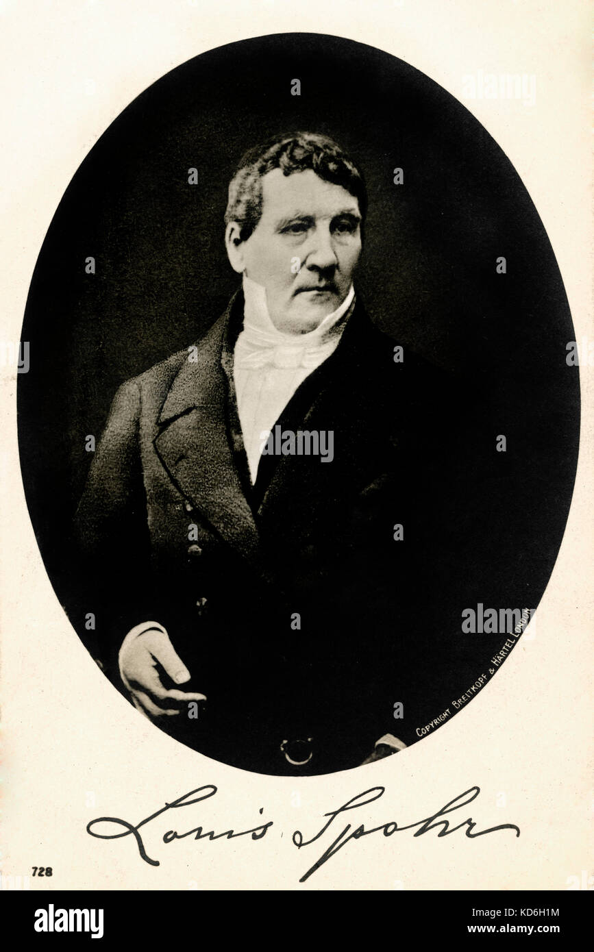 Louis Spohr - Ritratto tedesco del violinista e compositore e direttore, 5 Aprile 1784 - 22 ottobre 1859. Ludwig. Foto Stock