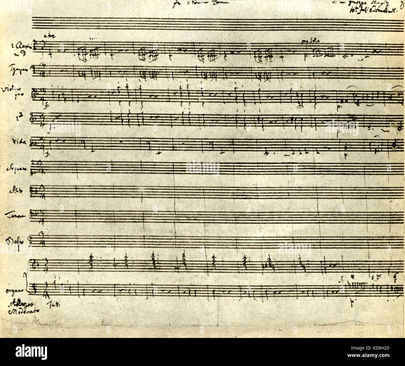 Franz Joseph Haydn Nelson" di massa, il punteggio di autografi. Il compositore austriaco, 1732-1809. Foto Stock