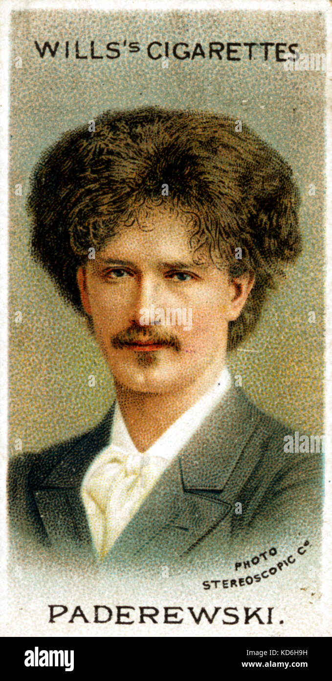 Ignacy Paderewski ritratto su testamenti di sigarette card, pubblicata a Londra. Pianista polacco, compositore e più , 1860-1941. Foto Stock