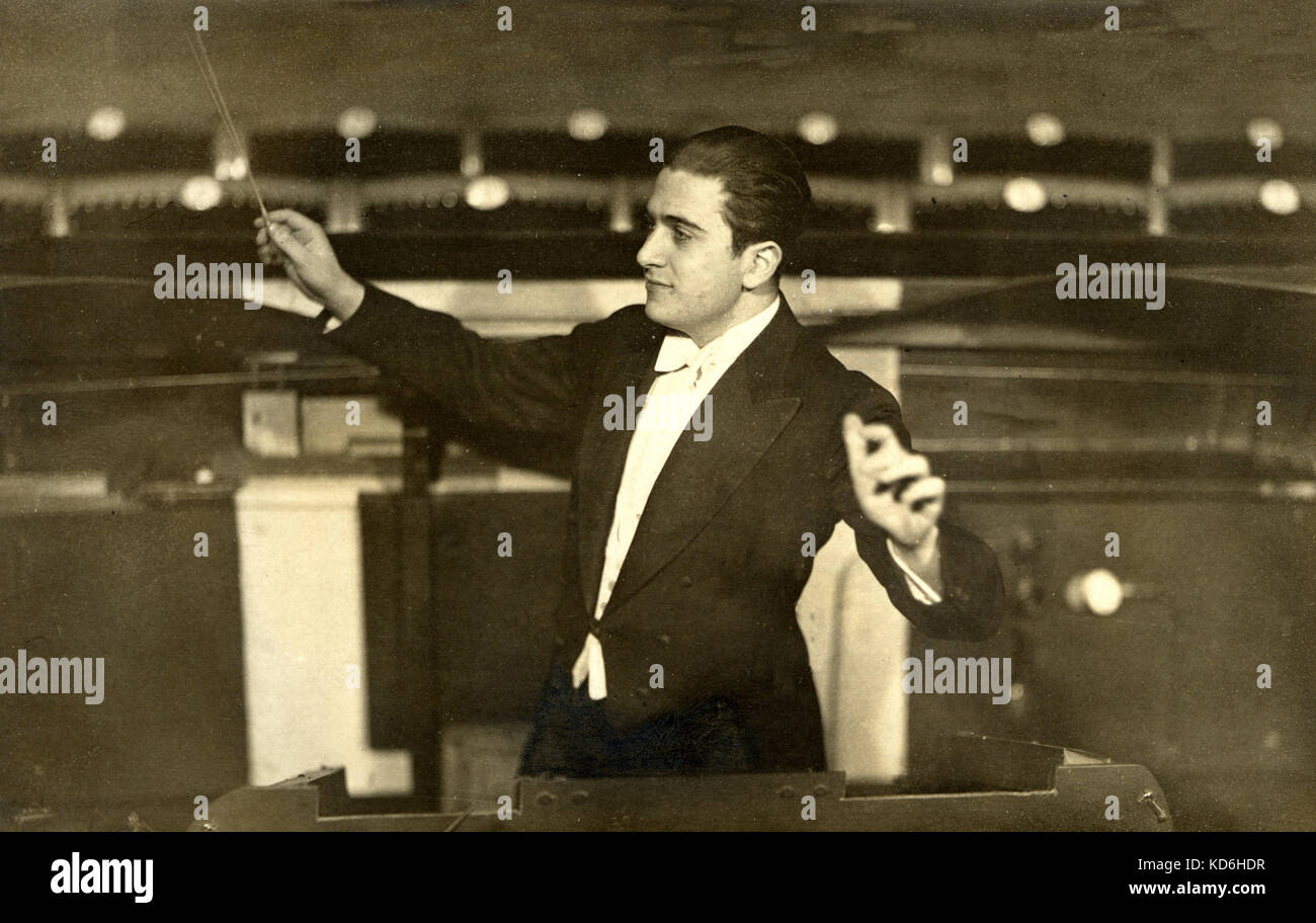 Albert Coates conducendo l'Orchestra Filarmonica di Vienna. Conduttore in Inglese, 1882-1953. Foto Stock