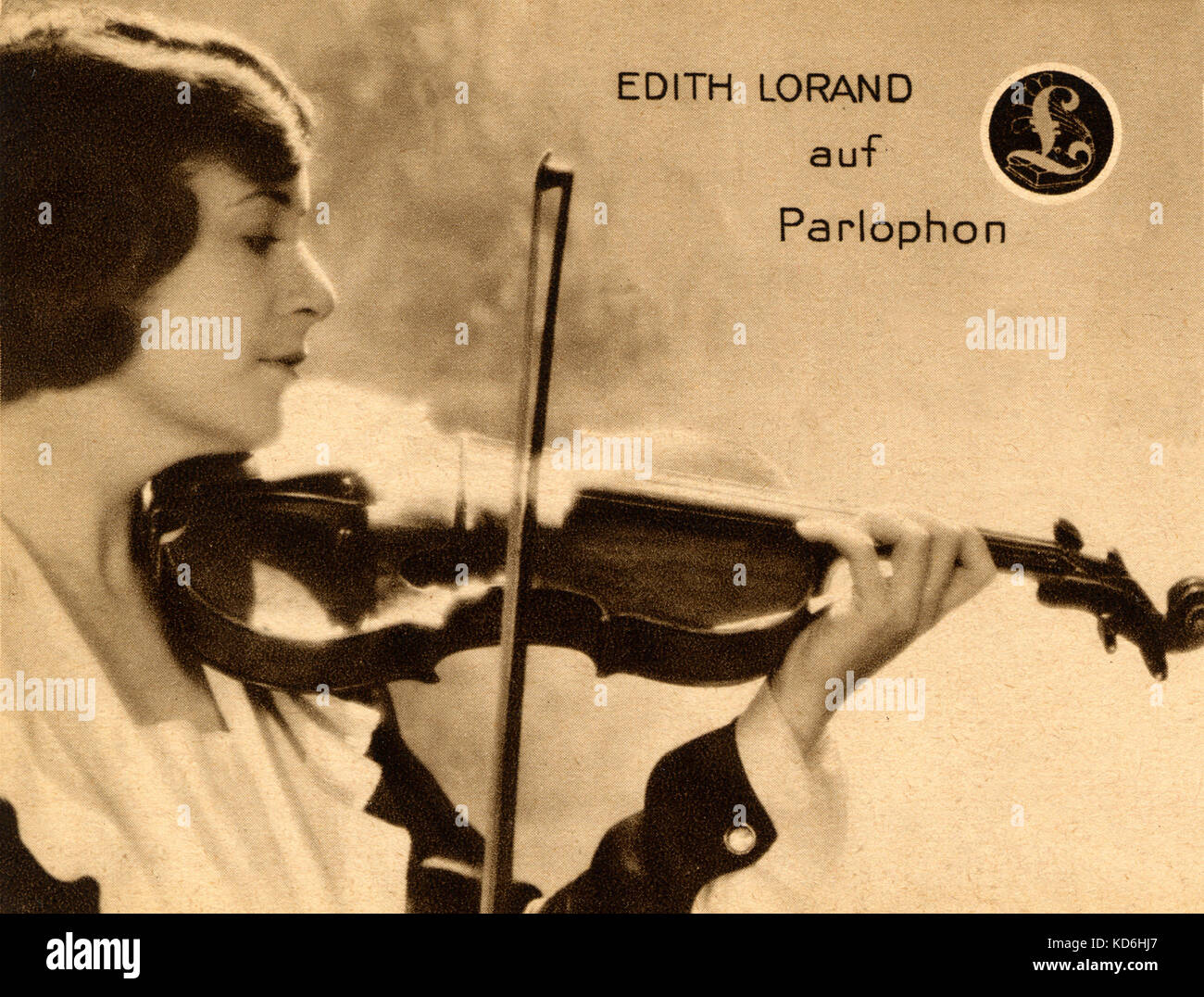 Edith Lorand suona il violino. Pubblicità per la Parlophone. Il Violinista  Foto stock - Alamy