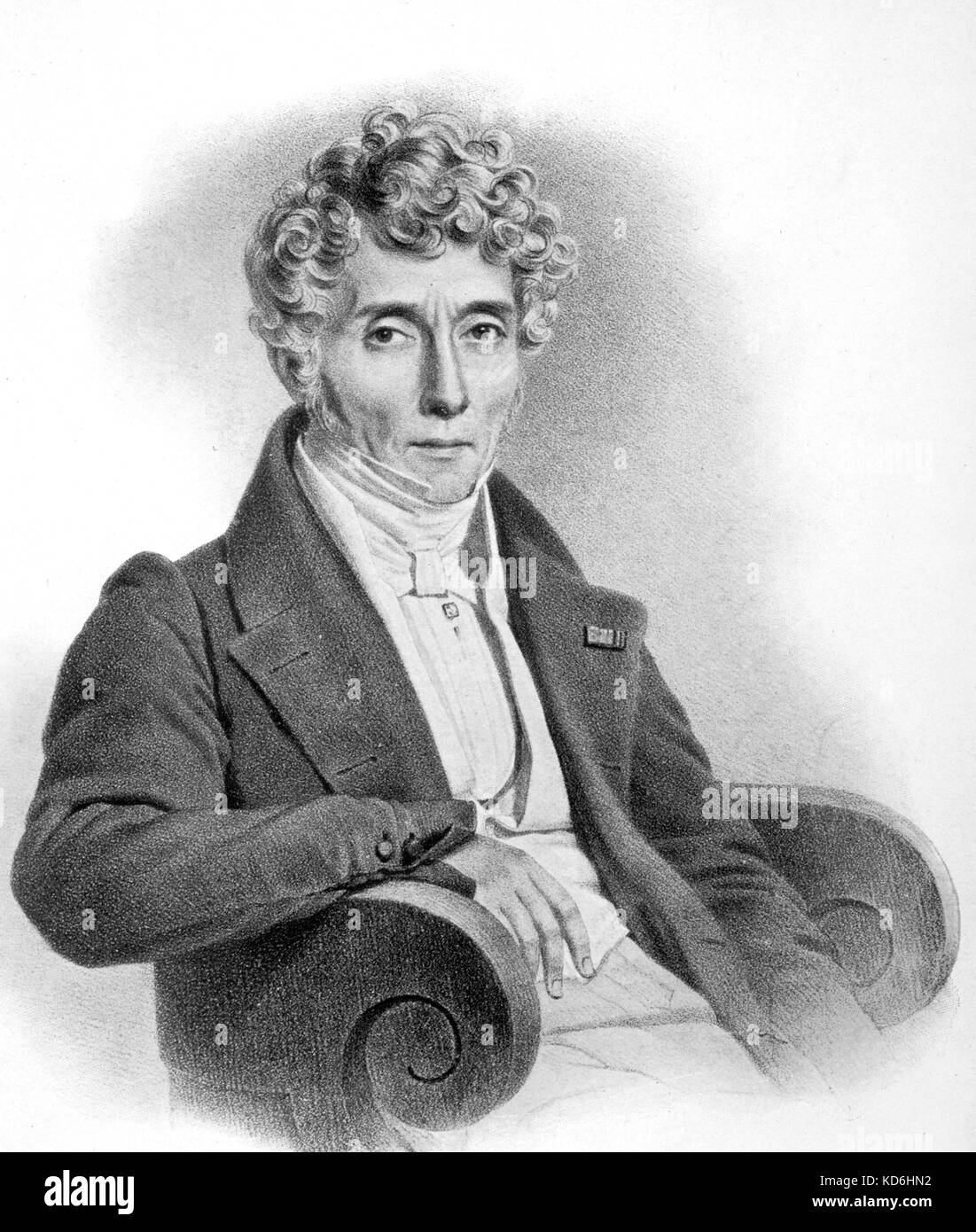 Luigi Cherubini dopo la pittura da Nigneron, 1832. Compositore italiano, 1760-1842 Foto Stock
