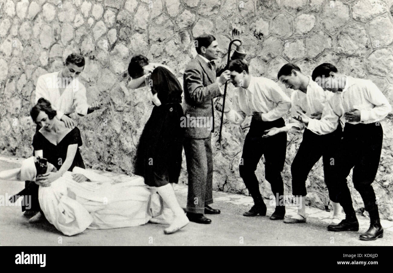 Stravinsky balletto dell 'Les Noces' con i Ballets Russes de Diaghilev, al momento della prima produzione in 1923 (Théâtre de la Gaîté Lyrique-, Parigi). La coreografia di Nijinska. . Il balletto Russe, Ballets Russes Foto Stock