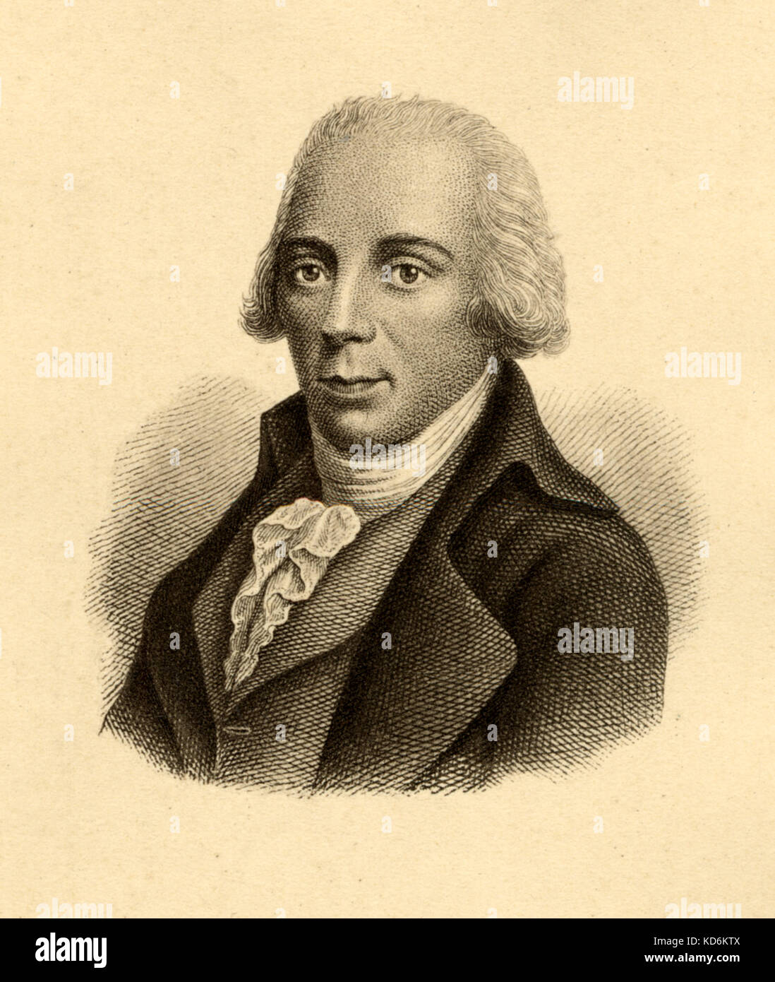Muzio Clementi, incisione. Pianista e Compositore italiano, 1752-1832. Cartolina Foto Stock