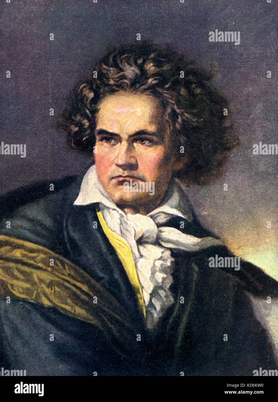 Ludwig van Beethoven compositore tedesco, 1770-1827. Cartolina Foto Stock