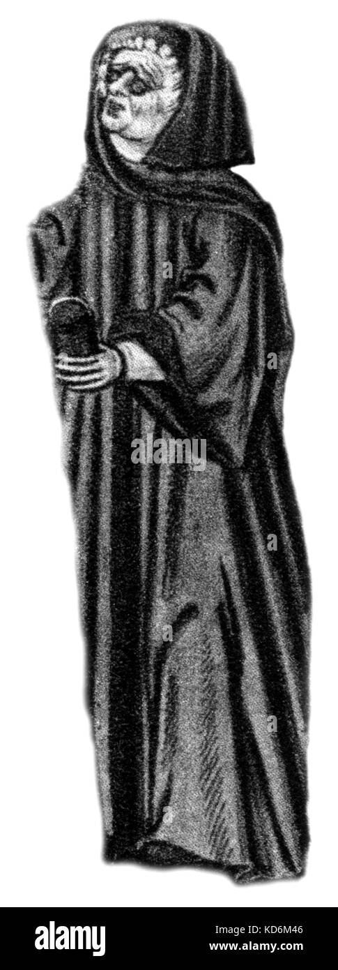 Johannes Ockeghem al leggio, incisione 1537. Compositore fiammingo (1420-1497). Foto Stock