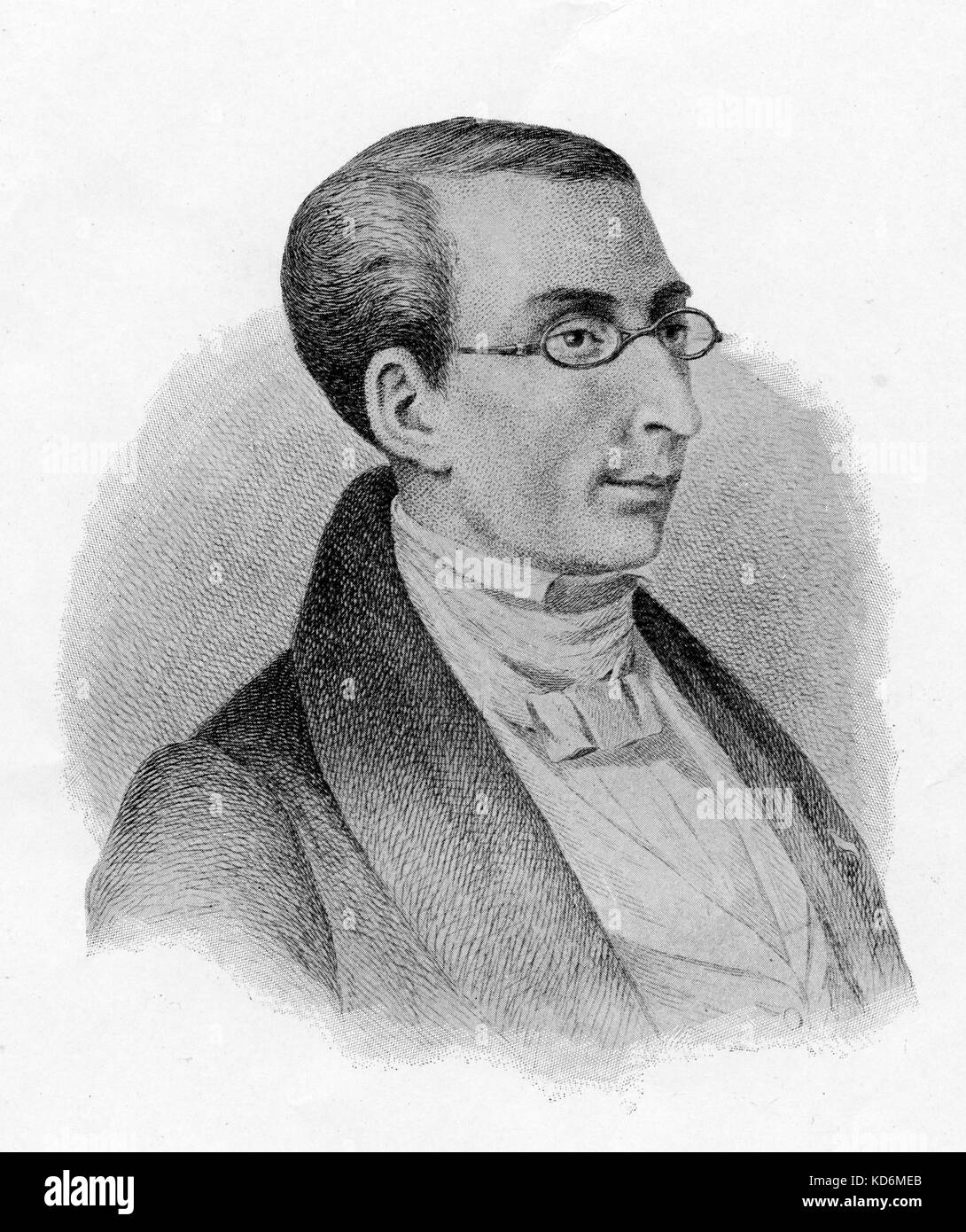 (Louis Joseph ) Ferdinand Herold - ritratto. Francese opera compositore 28 Gennaio 1791 - 19 gennaio 1833. Incisione Foto Stock