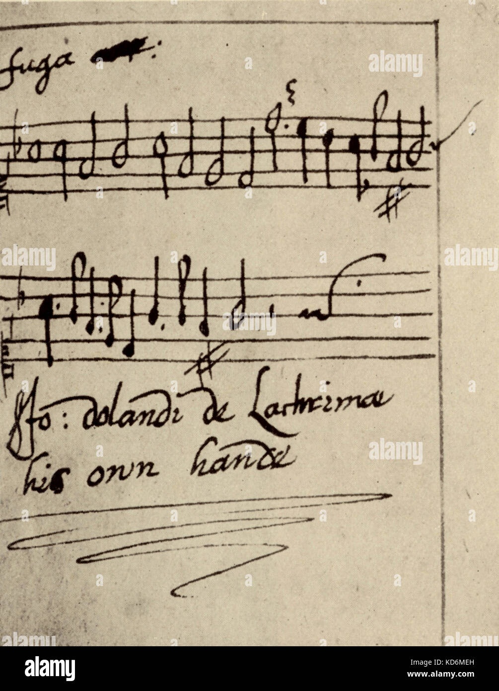 John Dowland 's manoscritto firma: autograph album-foglia (fugue oggetto) per l ' Album amicorum ' di Johannes Cellarius di Norimberga. Inglese Liutista e compositore. 1563 - 20 febbraio 1626. Foto Stock