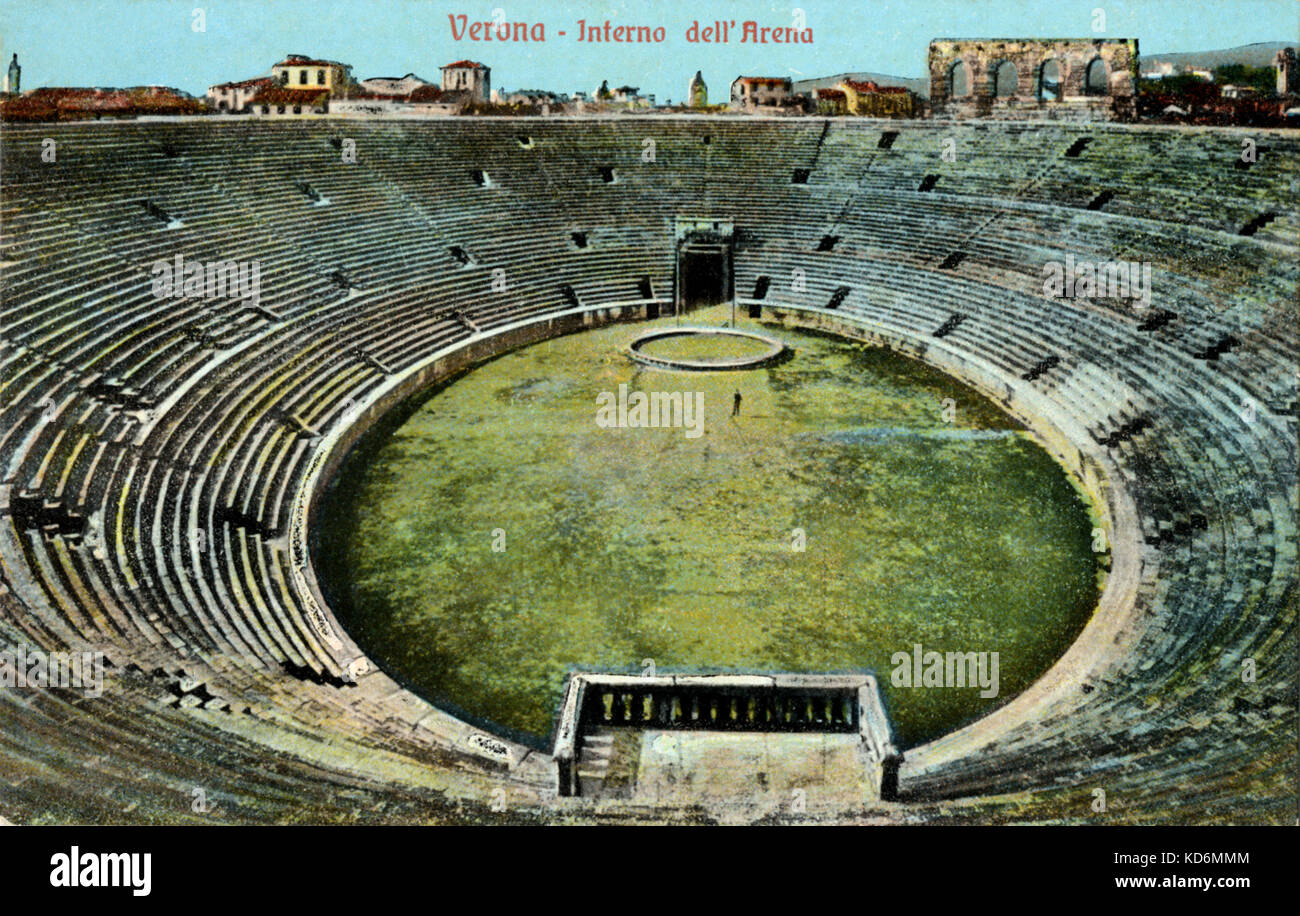 Anfiteatro romano di Verona, (Arena di Verona), vista interna costruita