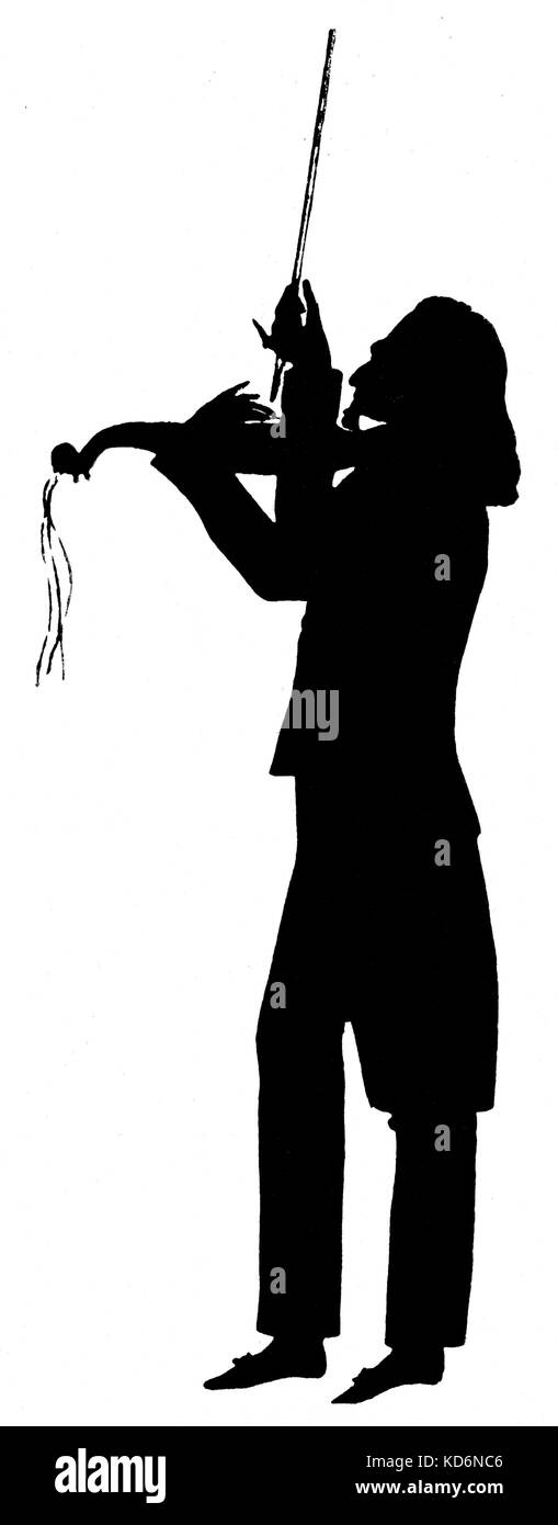 Niccolò Paganini, silhouette da Edouart, presi in Edinburgh 1832. L'Italiano violinista e compositore 27 Ottobre 1782 - 27 maggio 1840. Foto Stock