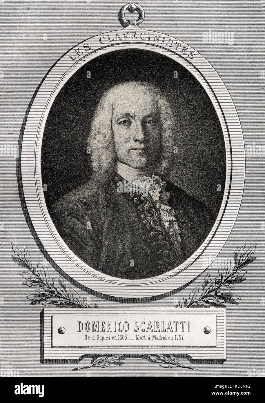 Domenico Scarlatti, ritratto. Italian clavicembalista e compositore 26 Ottobre 1685 - 23 Luglio 1757 Foto Stock