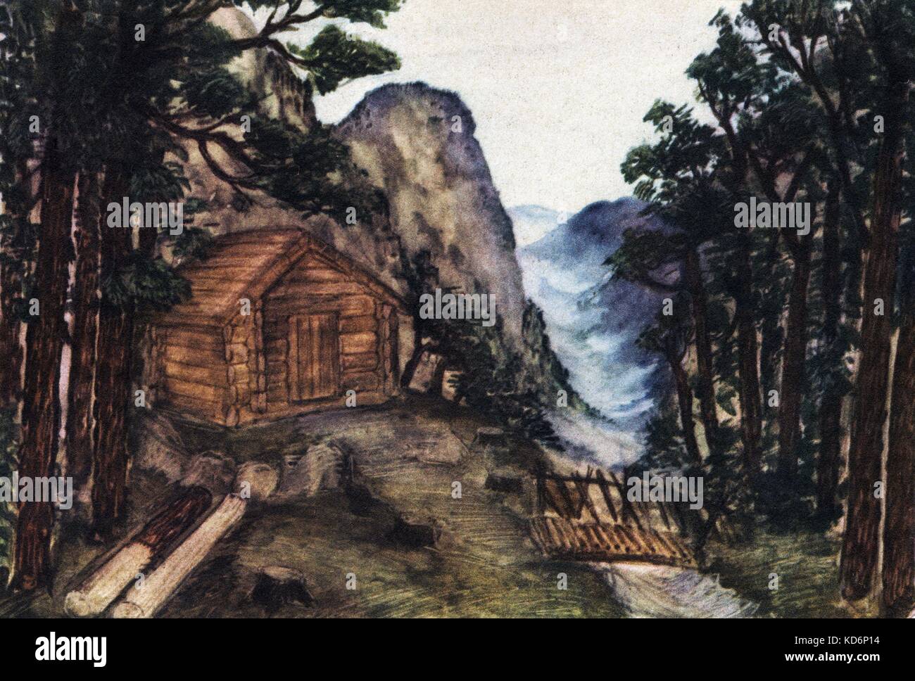 Werner Egk 's opera 'Peer Gynt' - set design di Paul Sträter, 1939. Compositore tedesco 17 Maggio 1901 - 10 Luglio 1983 Foto Stock