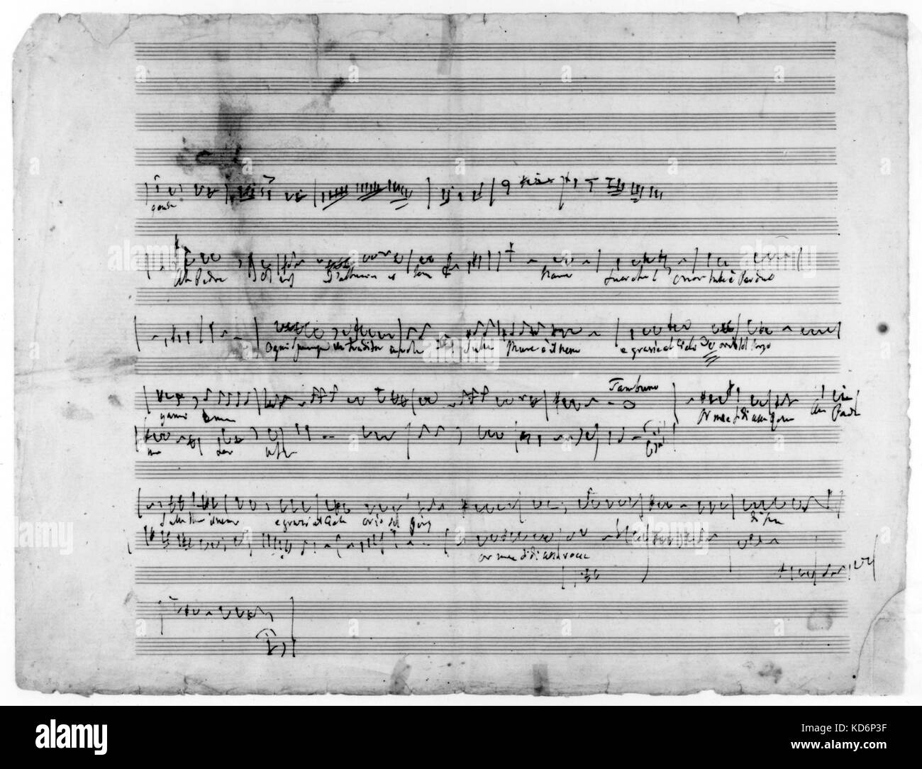 Gioacchino Rossini - Maometto II, autografo musicale punteggio. Compositore italiano, 29 Febbraio 1792 - 13 novembre 1868. Anche Gioachino Foto Stock