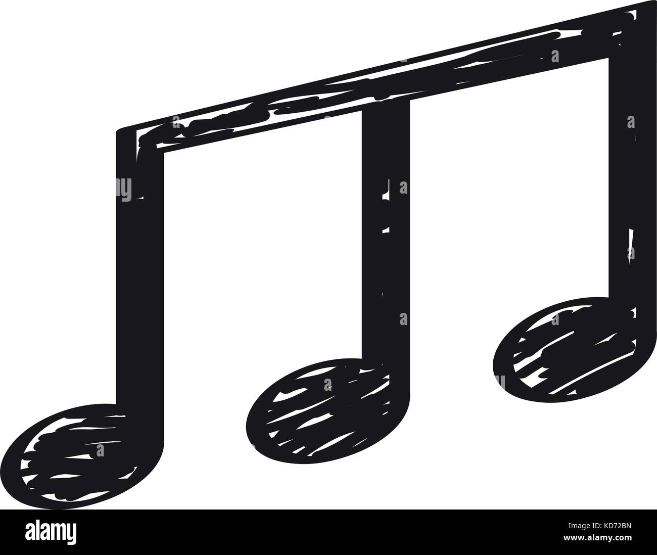 Schizzo di una nota musicale Illustrazione Vettoriale