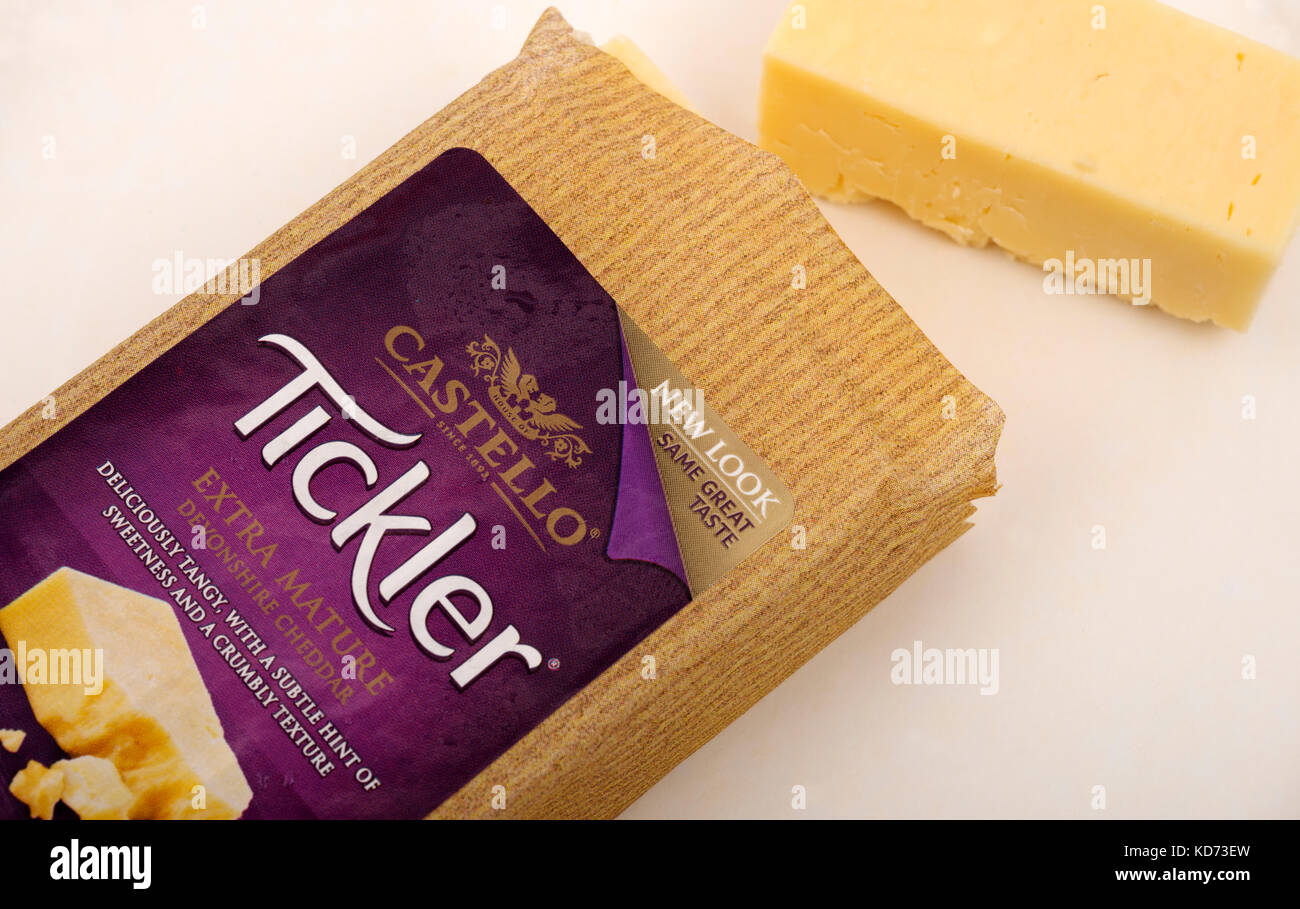 Castello Tickler extra coppia Devonshire il formaggio cheddar Foto Stock