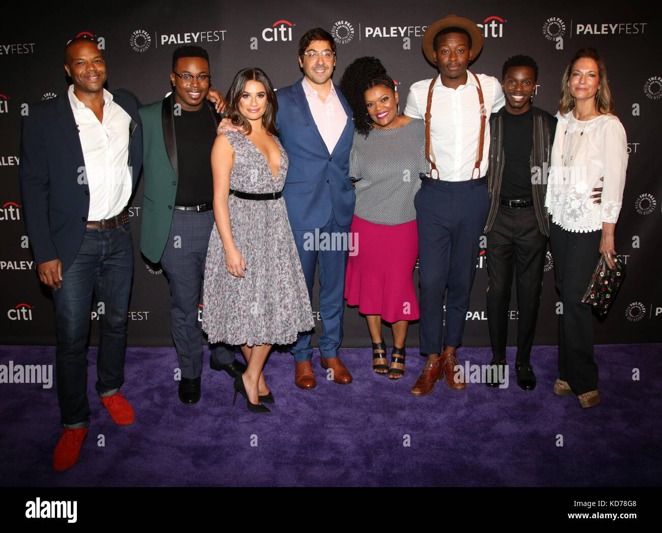 Celebrità frequentare paleyfest fall 'il sindaco rosso' arrivi al paley Centre for media in beverly hills. dotato di: malcolm venable, marcel spears, lea michele, Jeremy bronson, yvette nicole brown, Brandon micheal hall, Bernard David Jones, Jamie tarses dove: Los Angeles, california, Stati Uniti quando: 09 set 2017 credit: brian a/wenn.com Foto Stock