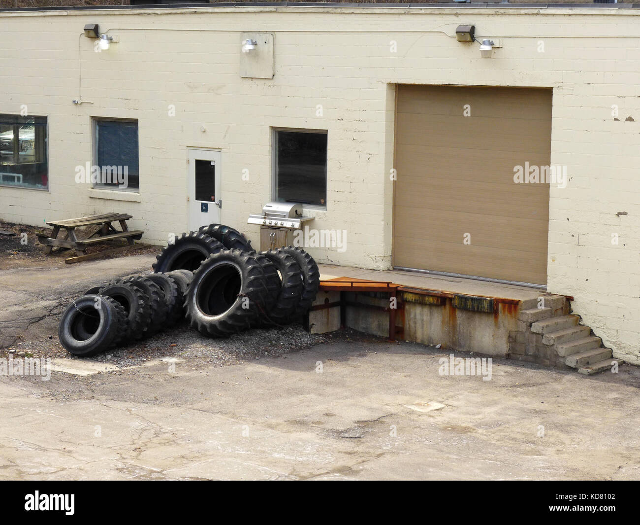 Banchina di carico per i camion. Foto Stock