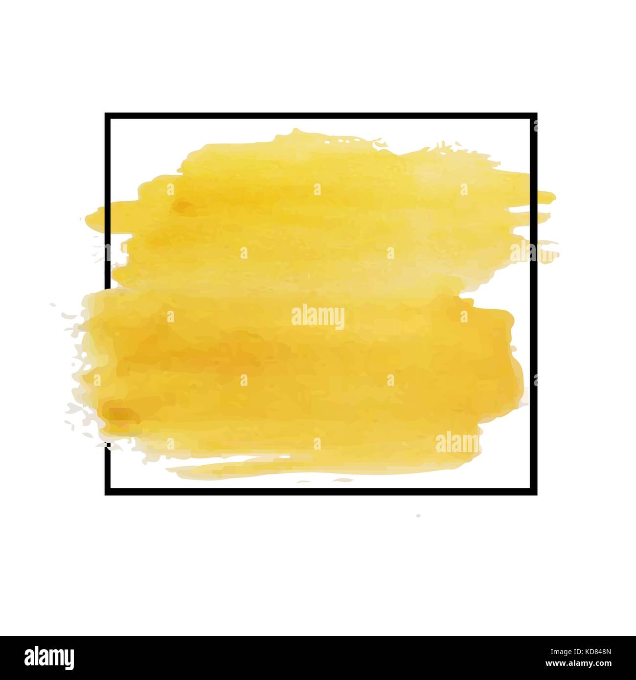 Colore giallo artistico grunge i tratti di pennello nel telaio Foto Stock