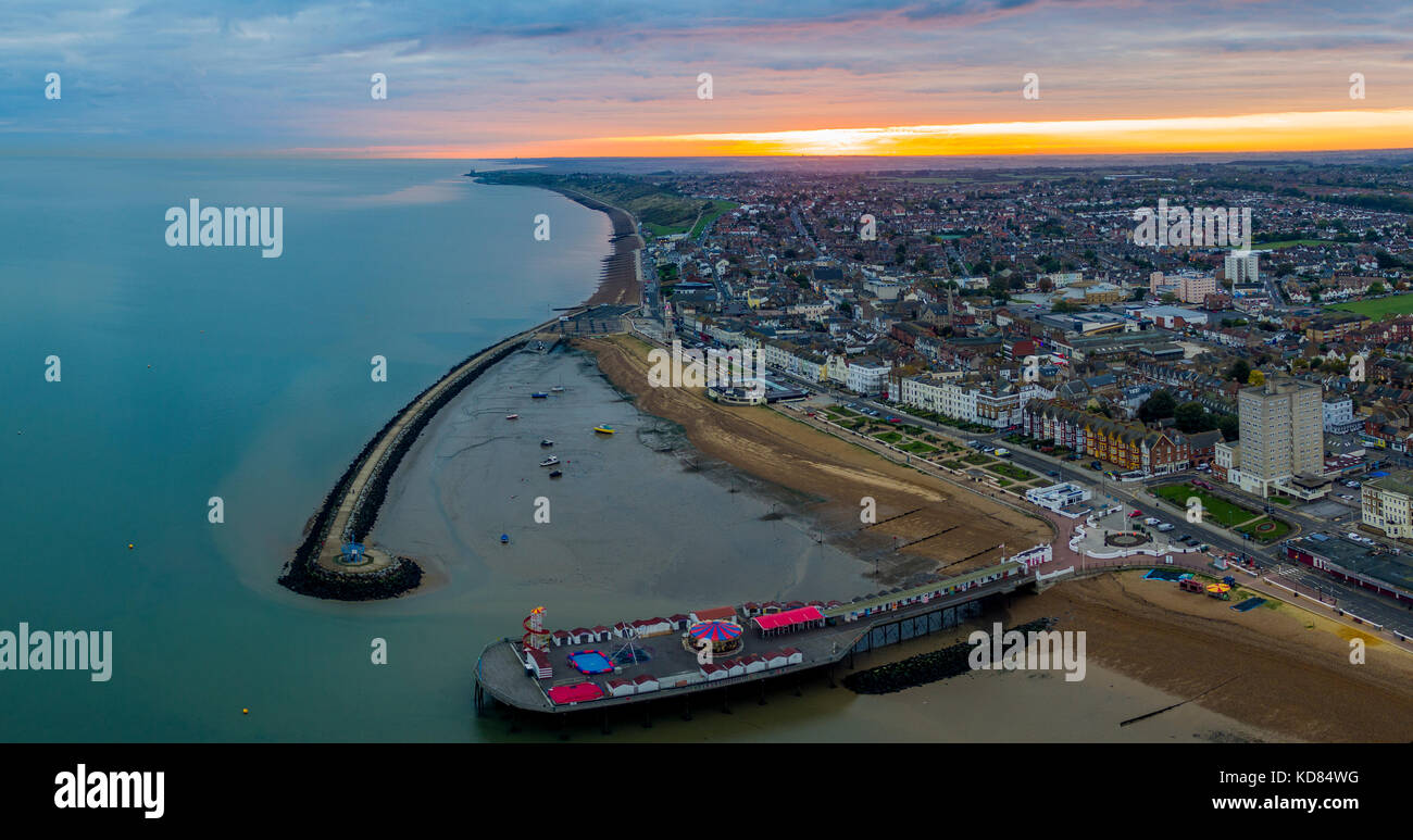 Herne Bay, braccio Kent Neptunes e ripresa aerea del molo Foto Stock