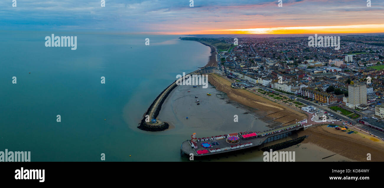 Herne Bay, braccio Kent Neptunes e ripresa aerea del molo Foto Stock