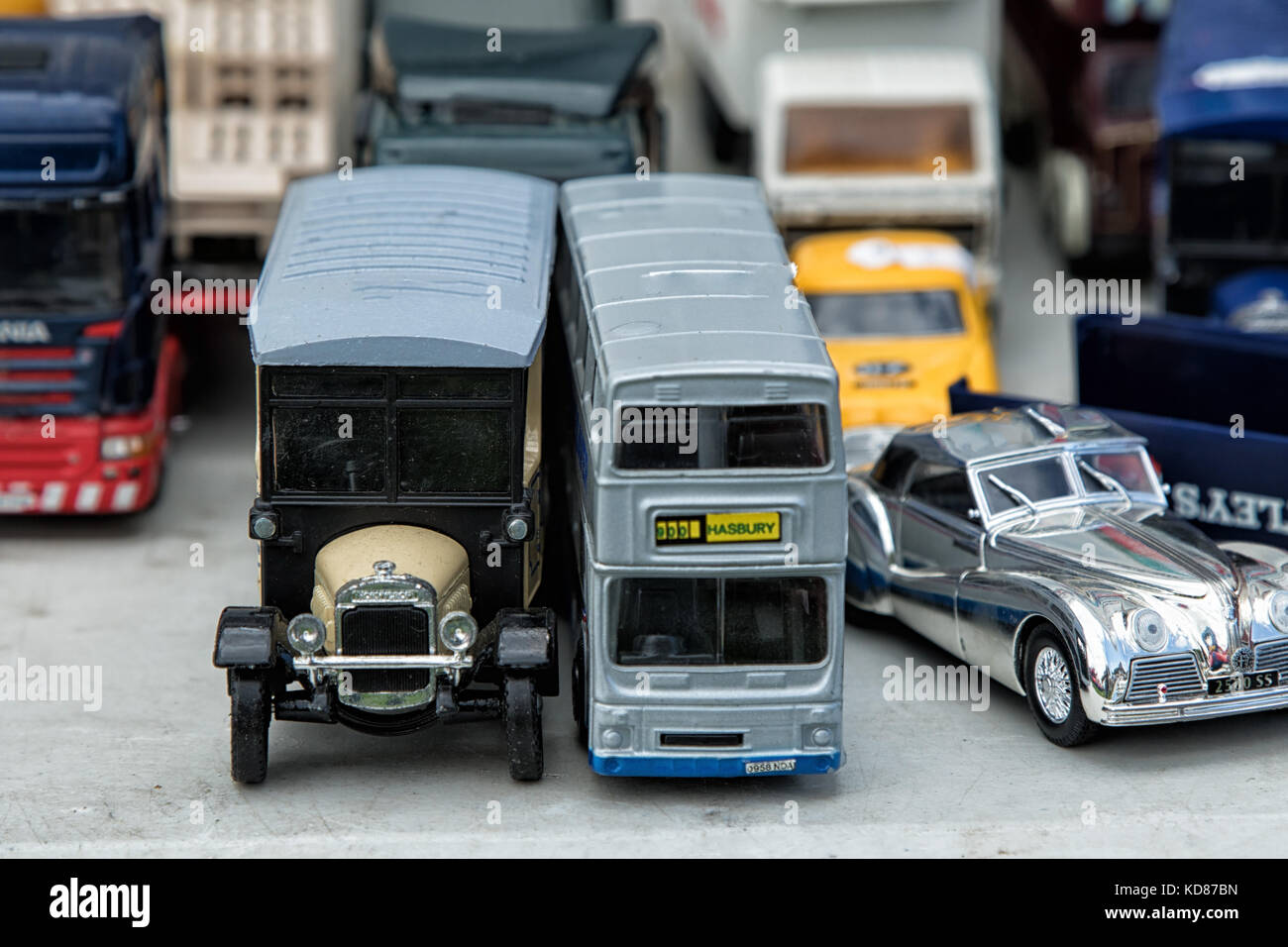Una collezione di Corgi veicoli giocattolo a Ripley mostrano,North Yorkshire, Inghilterra,UK,2017. Foto Stock