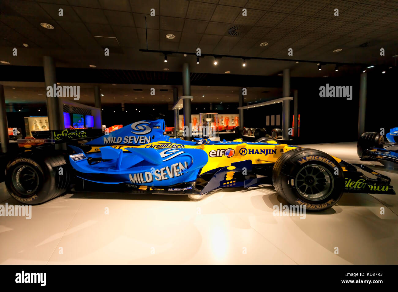 Renault R25 di F1 con cui Fernando Alonso è stato campione del mondo per la prima volta nel 2005. Fotografia scattata il 2017 ottobre al Fernando Alonso Foto Stock