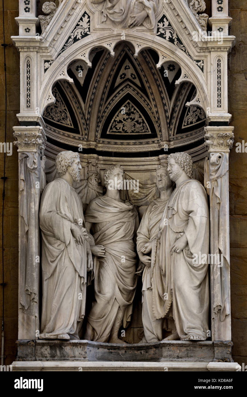 Santi Quattro Coronati gruppo (Gilda di pietra e WoodMasters) 1414-1417 di  Nanni di Banco facciata dell'Orsanmichele ( o Orto di San Michele ) è una  chiesa di Firenze ( in 1336 come