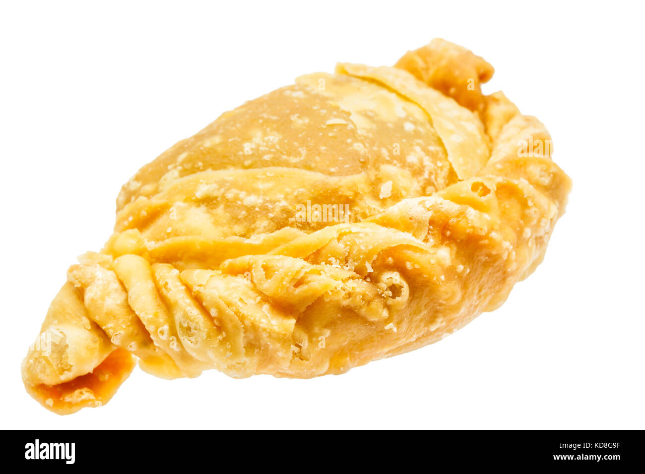 Curry puff isolati su sfondo bianco Foto Stock