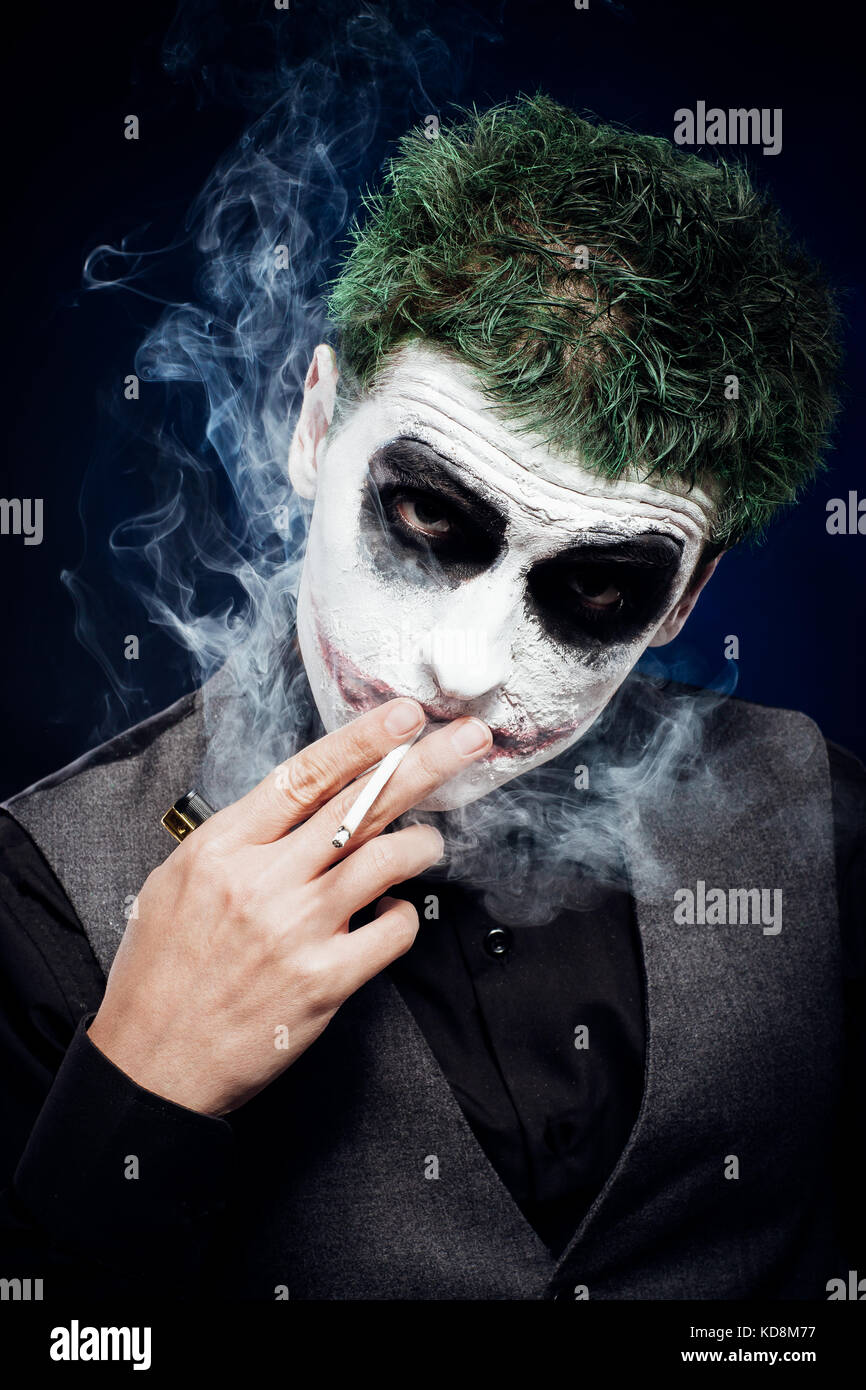 Crazy joker face. Halloween Foto Stock