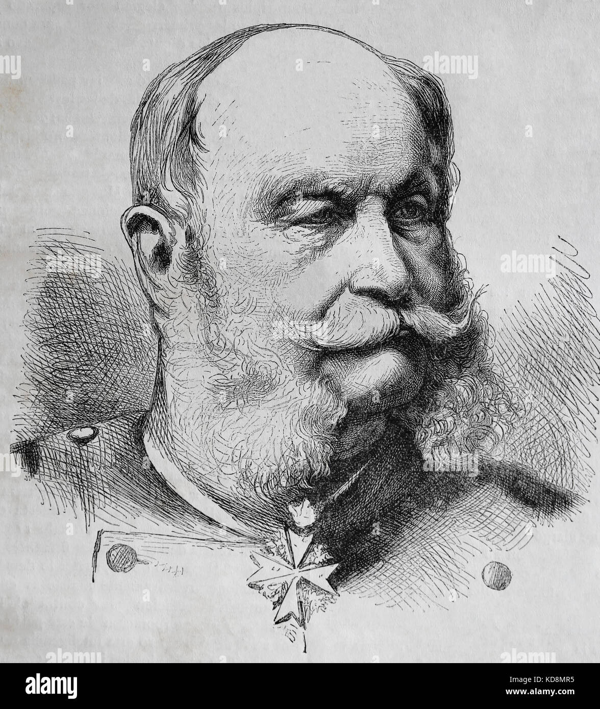Guglielmo I, imperatore tedesco (1797-1888). incisione, 1883. ritratto. Foto Stock