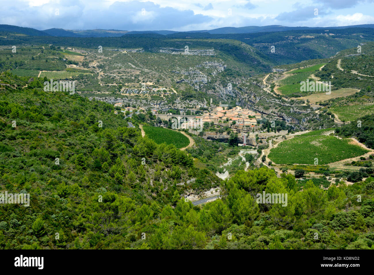 Borgo medievale di Minerve, nel sud della Francia Foto Stock