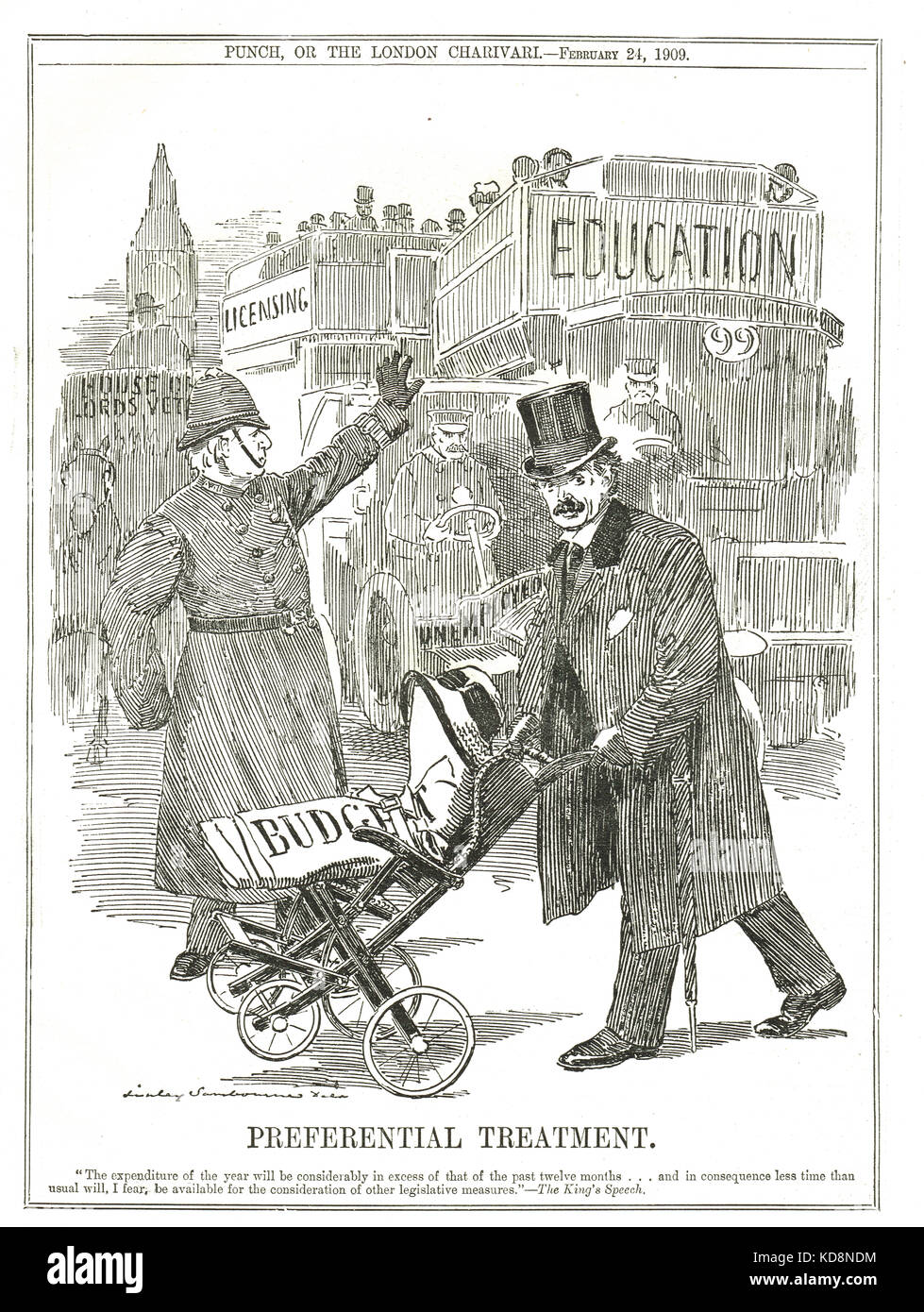 Il popolo del bilancio, punch cartoon, 1909 Foto Stock