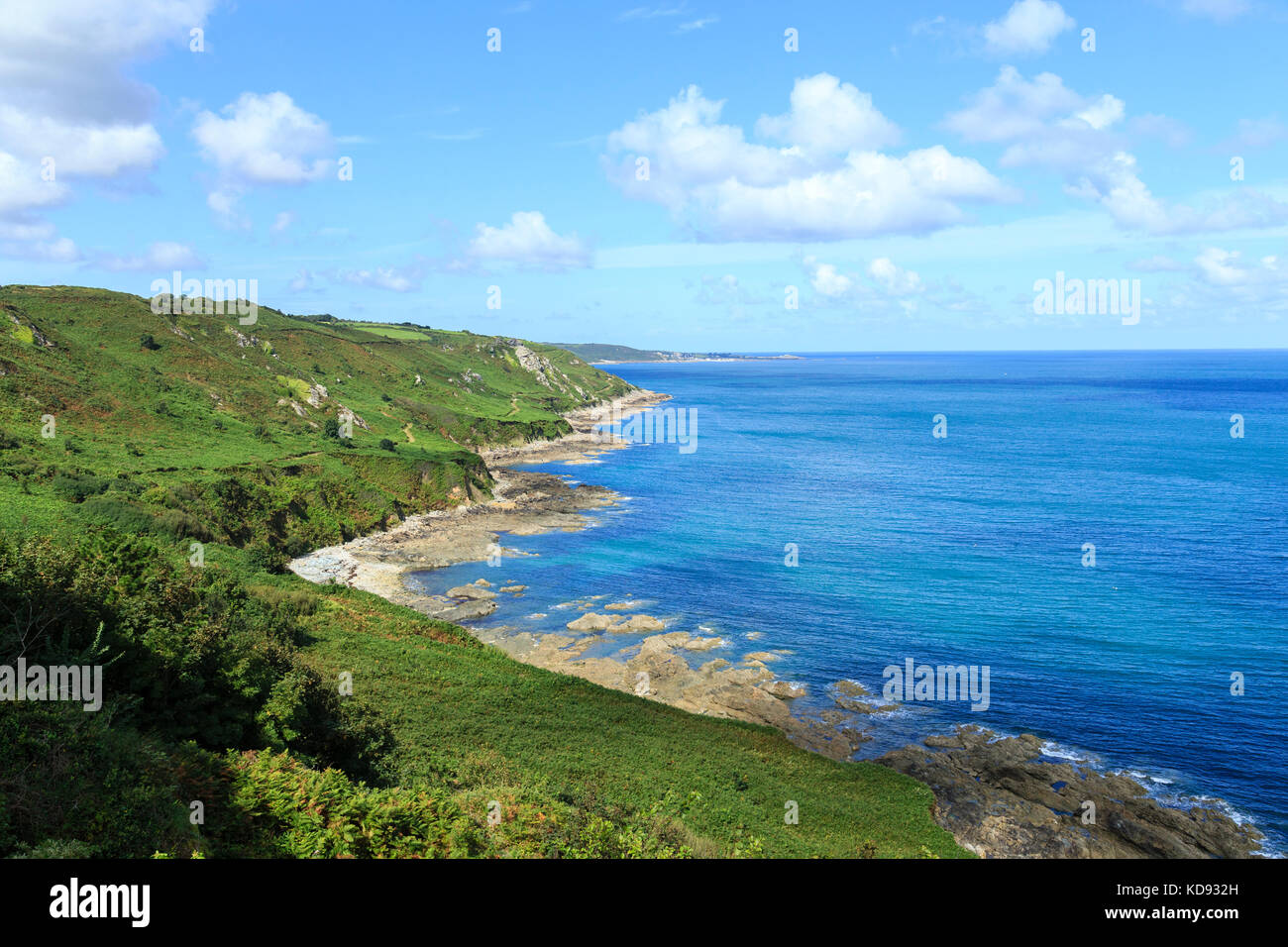 Francia, Manche (50), del Cotentin, la Hague, Gréville-Hague, Côte de Gréville et le rocher de Castel Vendon peint par Jean-François Millet (1814-1875) // Foto Stock