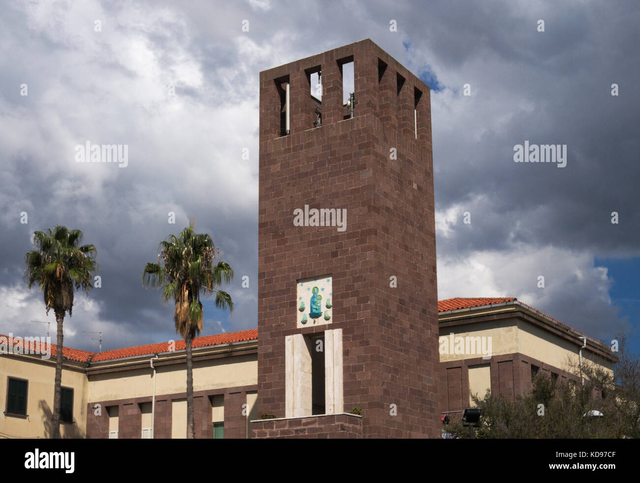 Torre comunale ex torre littoria torre, Fertilia, Alghero provincia, Sardegna Foto Stock