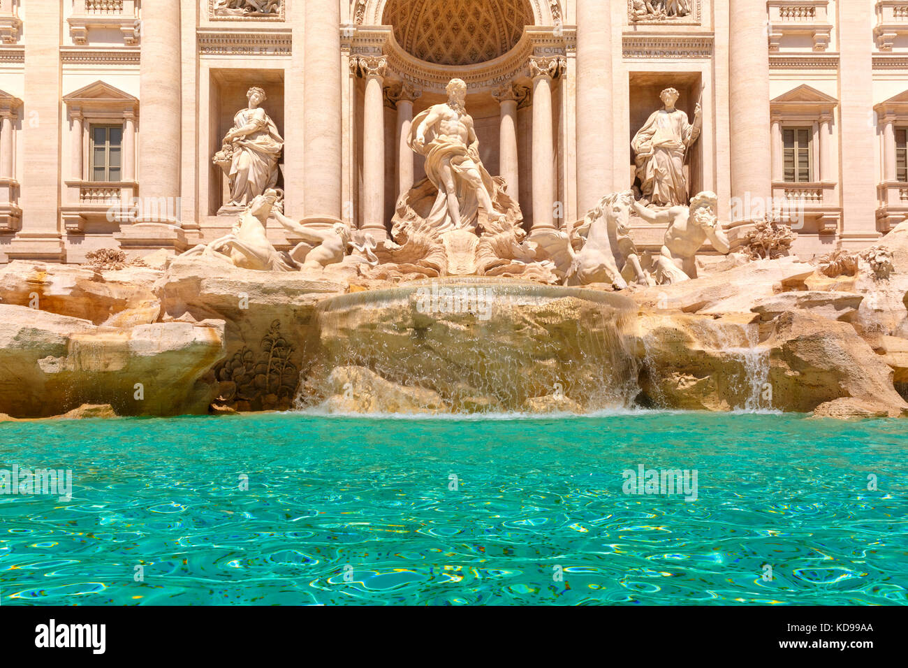 La fontana di trevi o la fontana di Trevi a Roma, Italia Foto Stock