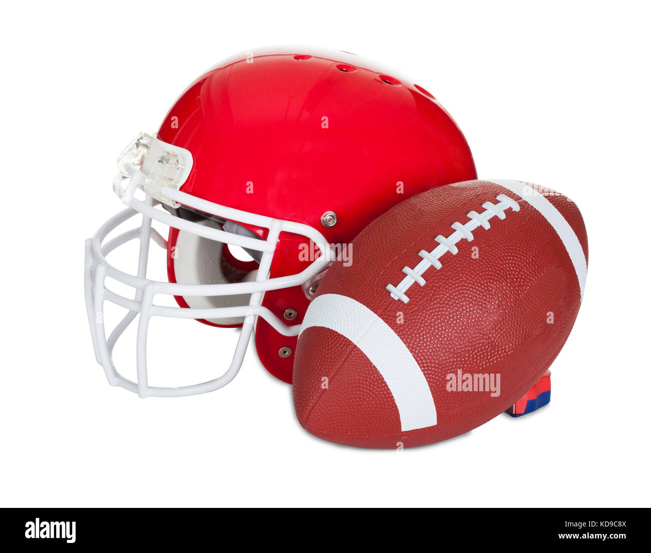 Il football americano casco. isolato su sfondo bianco Foto Stock