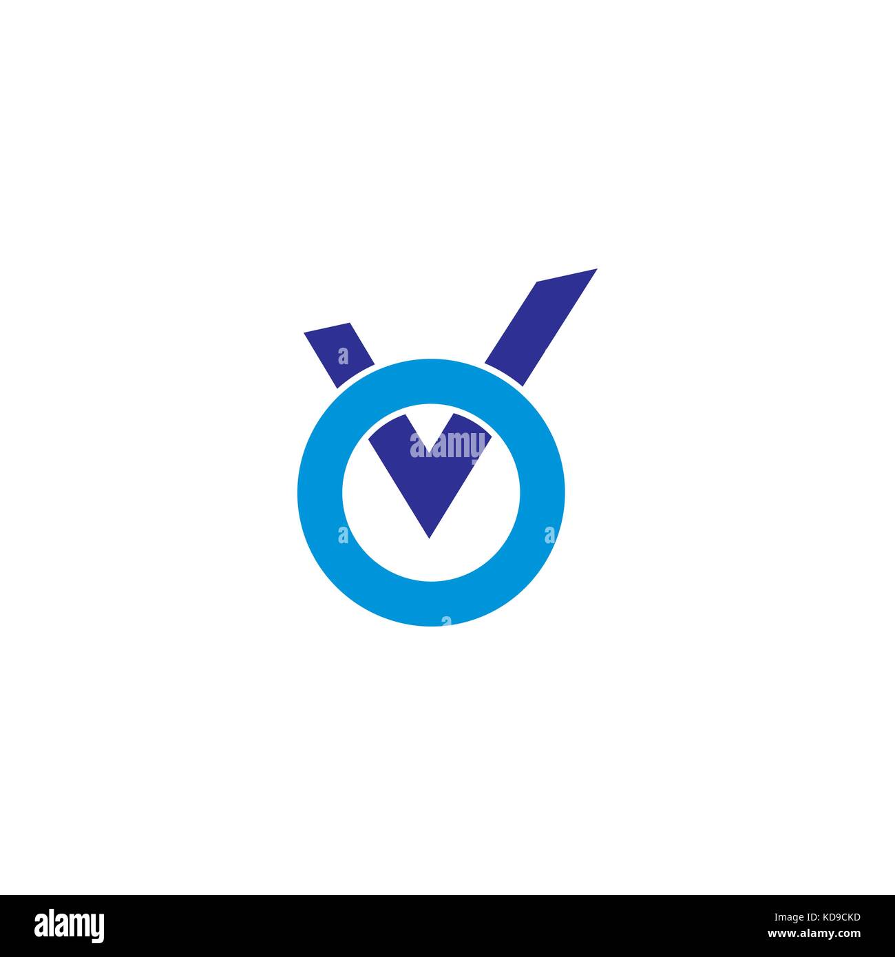 Controllare il simbolo del logo a forma di cerchio vettore Illustrazione Vettoriale