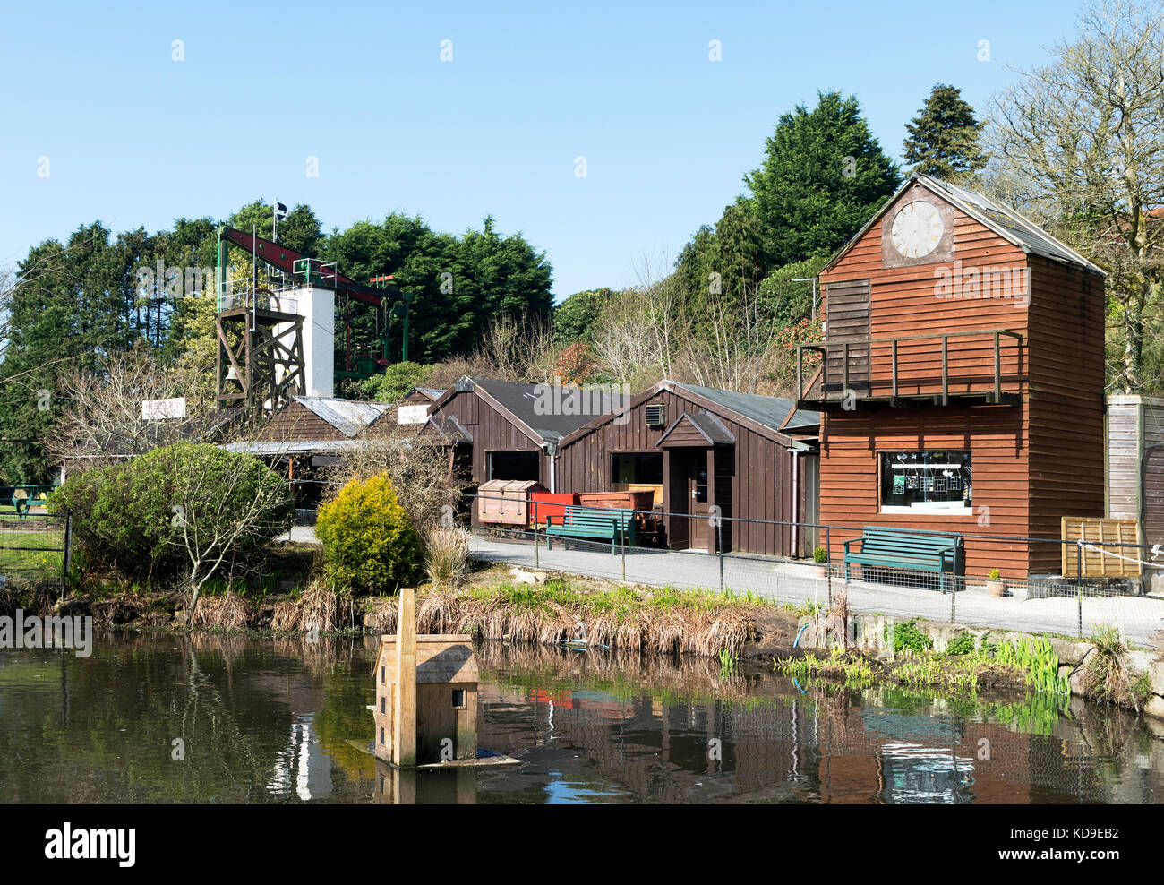 Poldark miniera di stagno una storica attrazione turistica vicino a Helston in Cornovaglia, Inghilterra, Regno Unito, Foto Stock