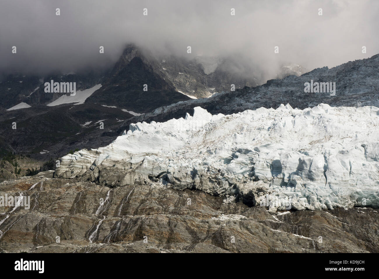Glacier des Bossons . Sulle Alpi francesi. Chamonix. Foto Stock