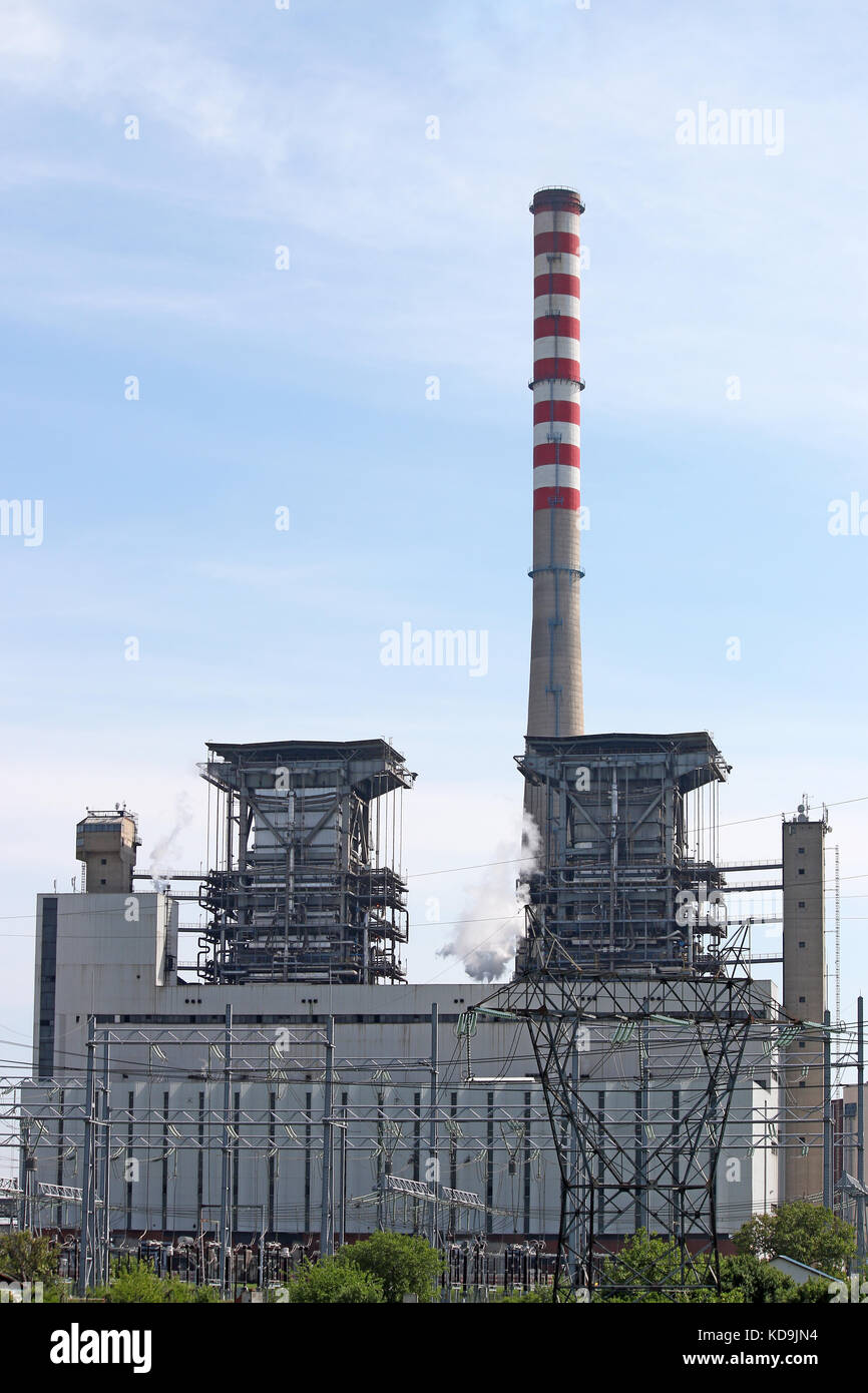 Centrale termoelettrica closeup industry Foto Stock