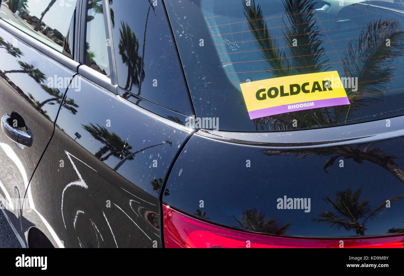 Goldcar/Gold car auto a noleggio in Spagna Foto Stock