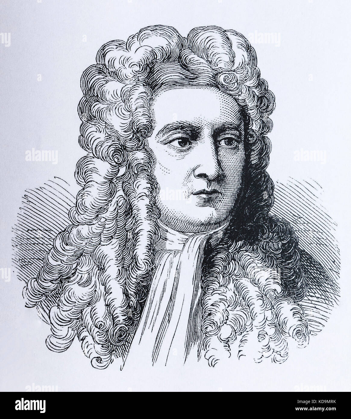 Ritratto dello scienziato Sir Isaac Newton Foto Stock