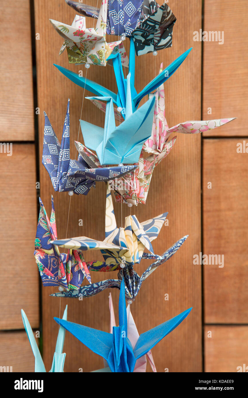 Stringa di origami, Bainbridge Island americana giapponese esclusione Memorial, Minidoka monumento nazionale, Bainbridge Island, Washington Foto Stock