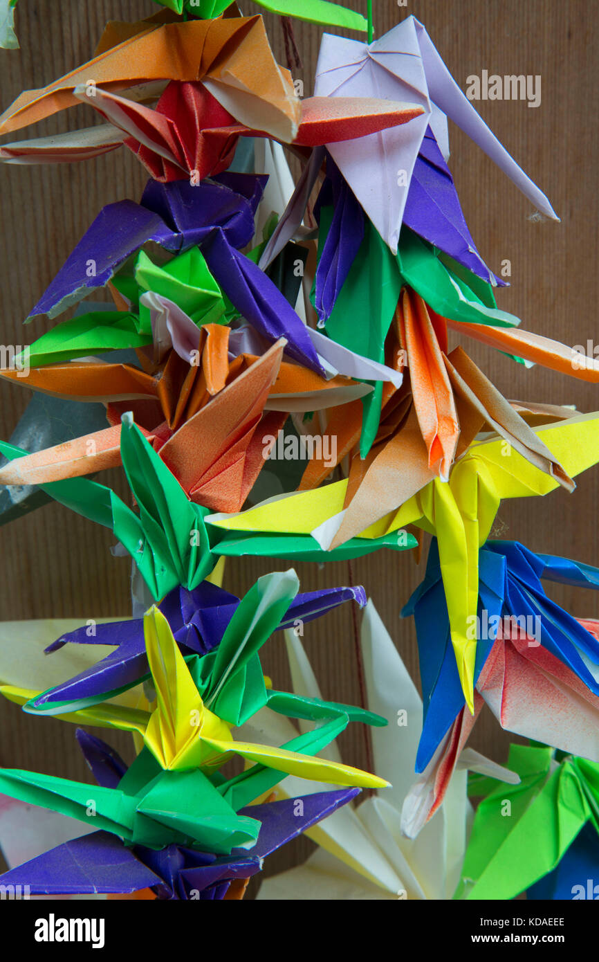 Stringa di origami, Bainbridge Island americana giapponese esclusione Memorial, Minidoka monumento nazionale, Bainbridge Island, Washington Foto Stock