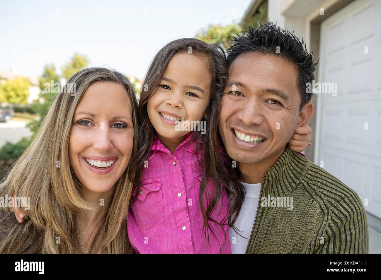 Razza mista famiglia. Foto Stock