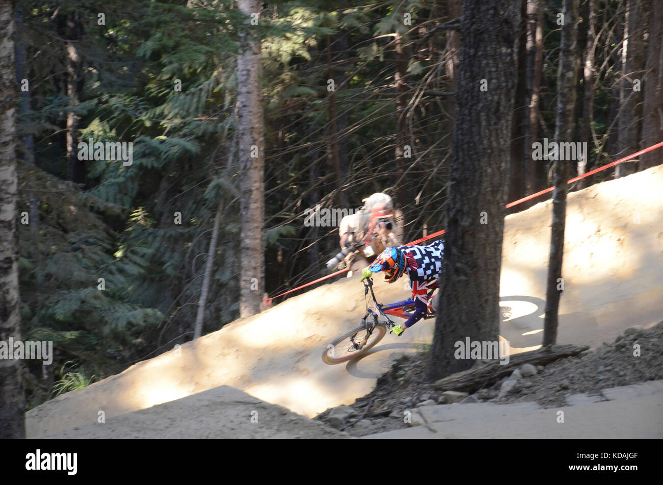 Aria di Fox in discesa - crankworx whistler 2017 Foto Stock