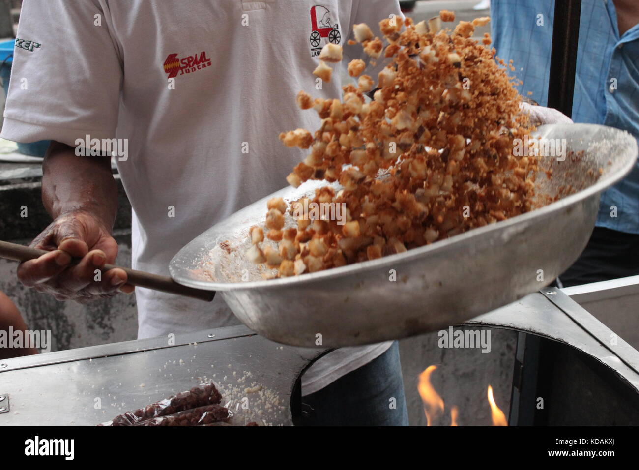 Rivestite con zucchero brasiliano di cocco cucina di strada Foto Stock